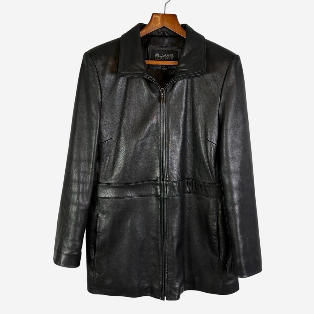 Wilsons Leather Pelle Studio Womens Black Leather Jacket Size M *Read